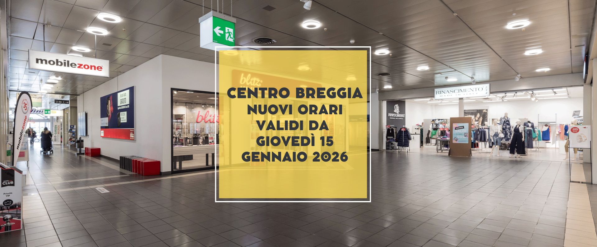Centro Breggia: i nuovi orari in vigore da giovedì 15 gennaio 2026